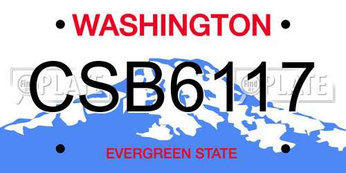 CSB6117 Washington License Plate