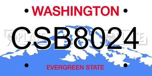 CSB8024 Washington License Plate