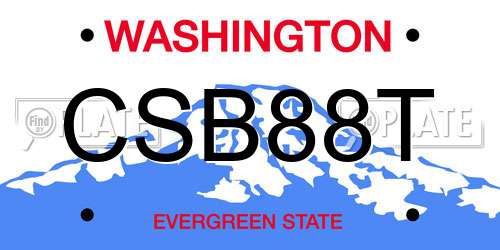 CSB88T Washington License Plate