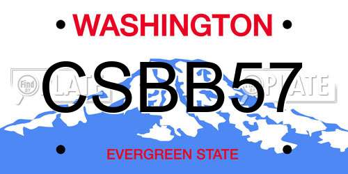CSBB57 Washington License Plate