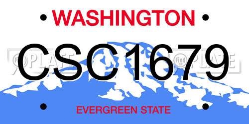 CSC1679 Washington License Plate