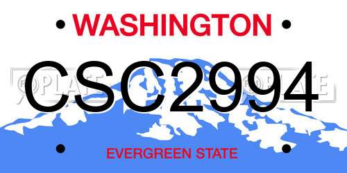 CSC2994 Washington License Plate