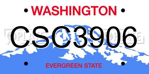 CSC3906 Washington License Plate