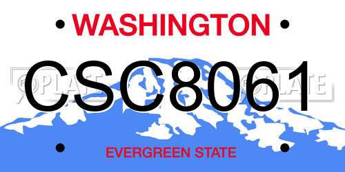 CSC8061 Washington License Plate