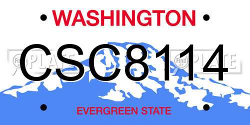 CSC8114 Washington License Plate