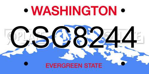 CSC8244 Washington License Plate