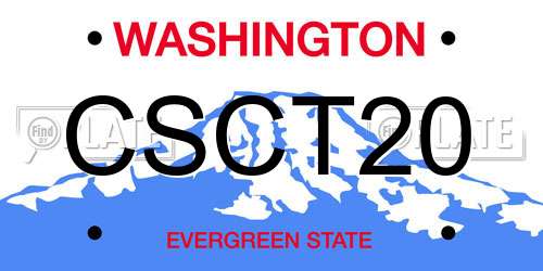 CSCT20 Washington License Plate