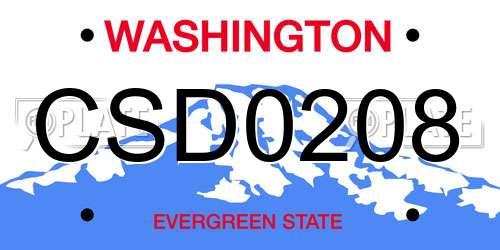 CSD0208 Washington License Plate