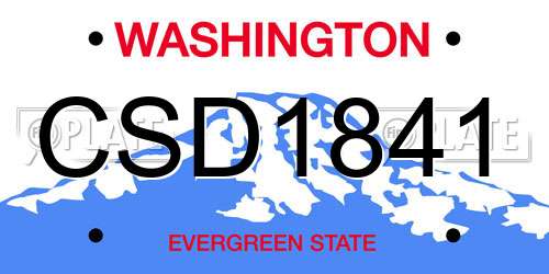 CSD1841 Washington License Plate