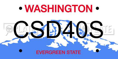 CSD40S Washington License Plate