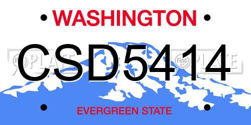 CSD5414 Washington License Plate