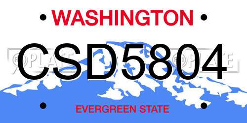 CSD5804 Washington License Plate