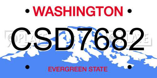 CSD7682 Washington License Plate