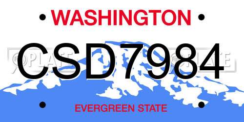 CSD7984 Washington License Plate