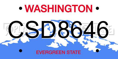 CSD8646 Washington License Plate