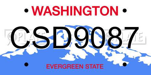 CSD9087 Washington License Plate