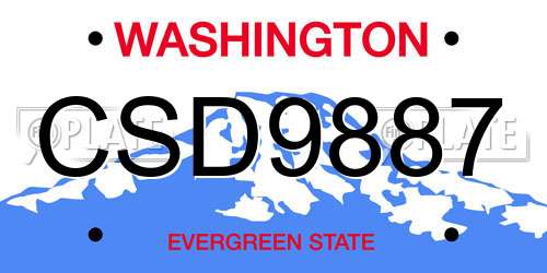 CSD9887 Washington License Plate