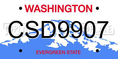CSD9907 Washington License Plate
