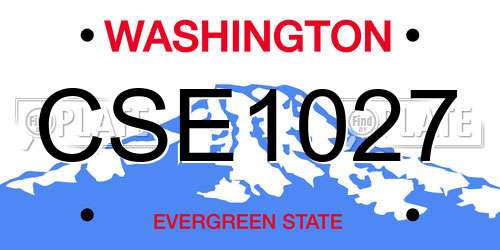 CSE1027 Washington License Plate