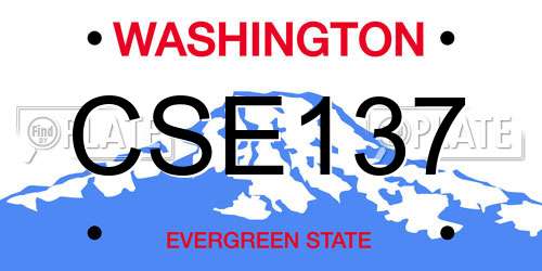 CSE137 Washington License Plate