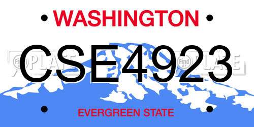 CSE4923 Washington License Plate