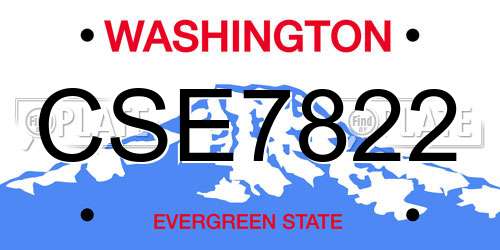 CSE7822 Washington License Plate