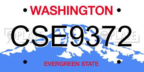 CSE9372 Washington License Plate