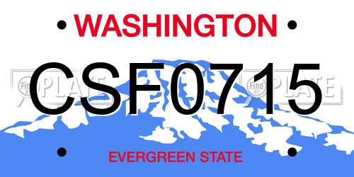 CSF0715 Washington License Plate