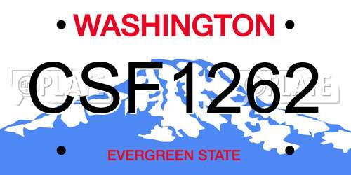 CSF1262 Washington License Plate