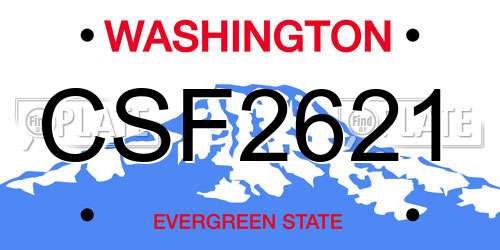CSF2621 Washington License Plate