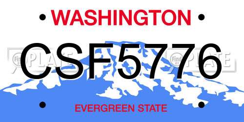 CSF5776 Washington License Plate