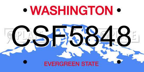 CSF5848 Washington License Plate