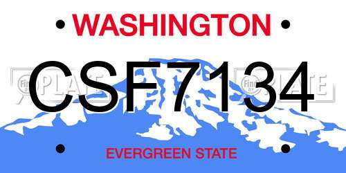 CSF7134 Washington License Plate