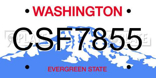 CSF7855 Washington License Plate
