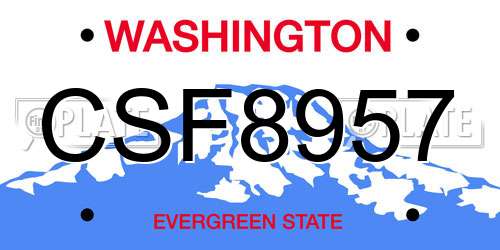 CSF8957 Washington License Plate