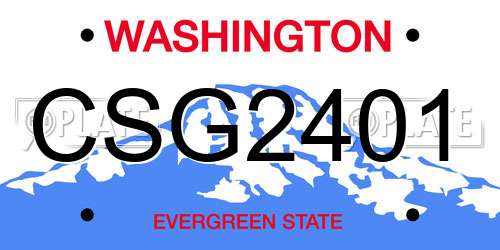 CSG2401 Washington License Plate