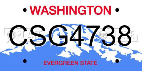 CSG4738 Washington License Plate