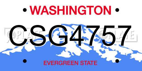 CSG4757 Washington License Plate
