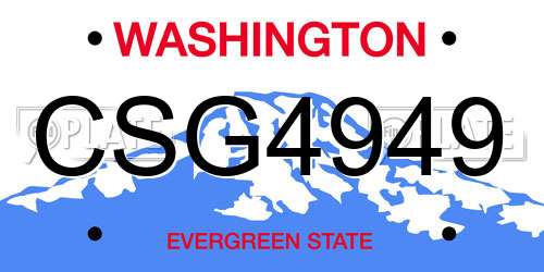 CSG4949 Washington License Plate