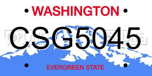 CSG5045 Washington License Plate