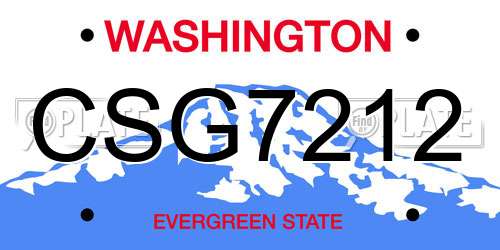 CSG7212 Washington License Plate