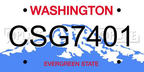 CSG7401 Washington License Plate