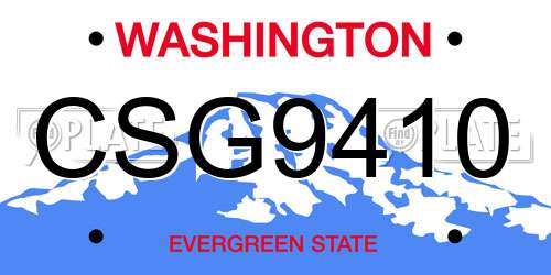 CSG9410 Washington License Plate