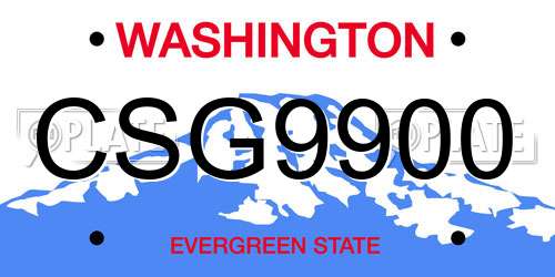 CSG9900 Washington License Plate