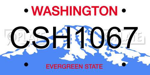 CSH1067 Washington License Plate