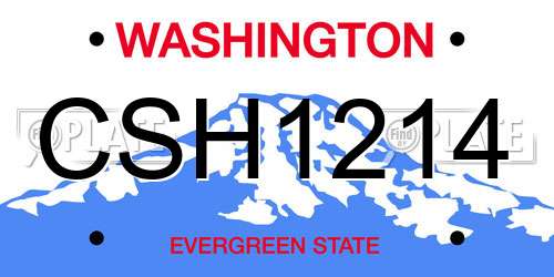CSH1214 Washington License Plate
