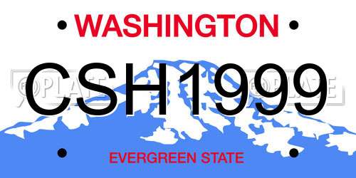 CSH1999 Washington License Plate