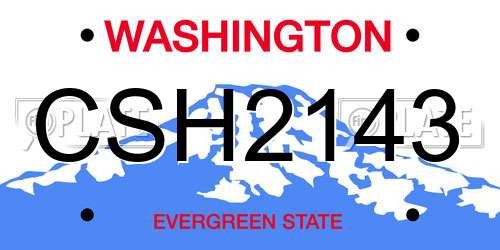 CSH2143 Washington License Plate