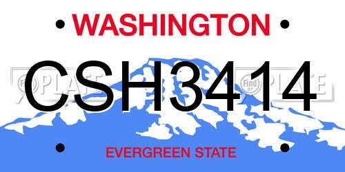 CSH3414 Washington License Plate