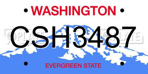 CSH3487 Washington License Plate